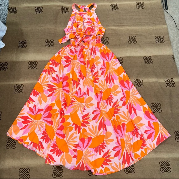 Abel the Label Anthropologie  NWT! Pink Orange Rumi Maxi Dress Size M - Picture 10 of 16